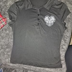 SHEIN Black Button Up TEE M